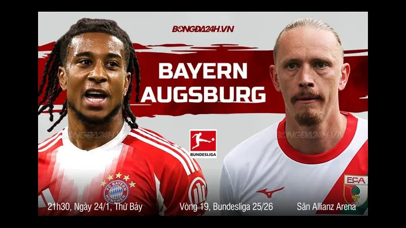 Cầu thủ Bayern Munich tung cú sút mạnh vào khung thành của Augsburg Cầu thủ Bayern Munich tung cú sút mạnh vào khung thành của Augsburg